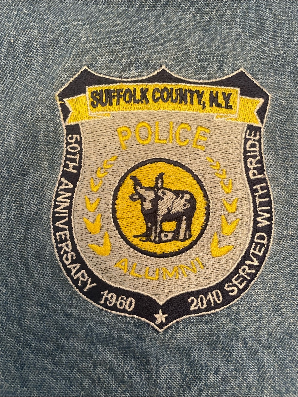 Suffolk County NY Police 50th Anniversary Denim Shirt Size 2XL Like New